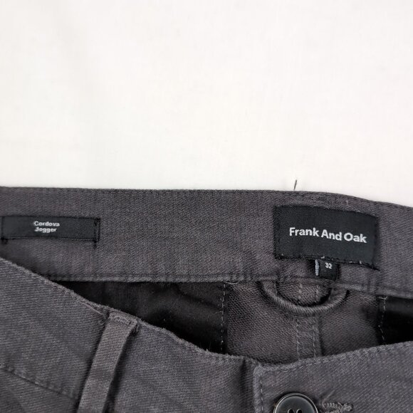 Frank And Oak Men's Gray Cordova Jogger Elastic Ankle Cinched Tapered, Size 32 - Picture 4 of 9